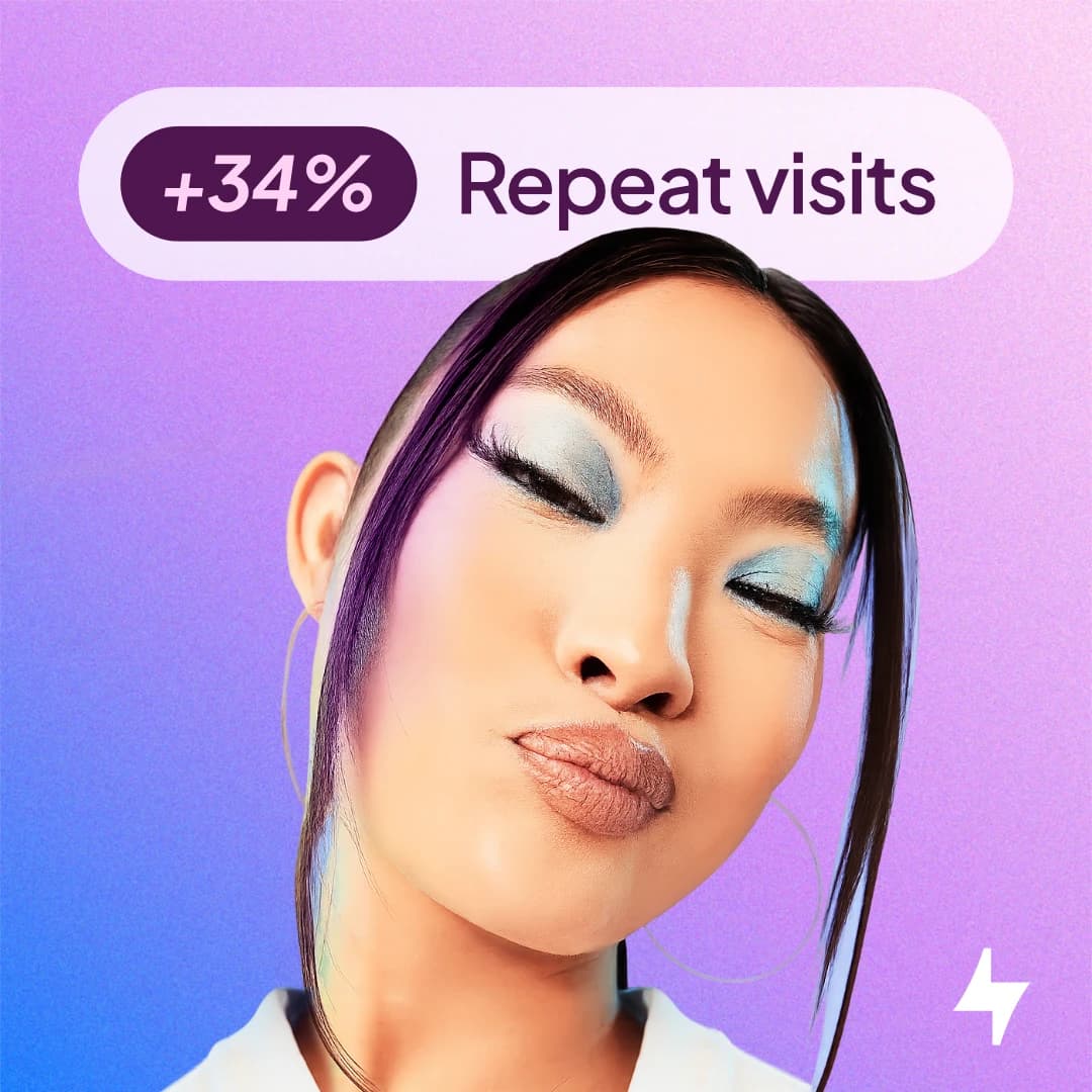 Chart showing increase in repeat customer visits after using Spark