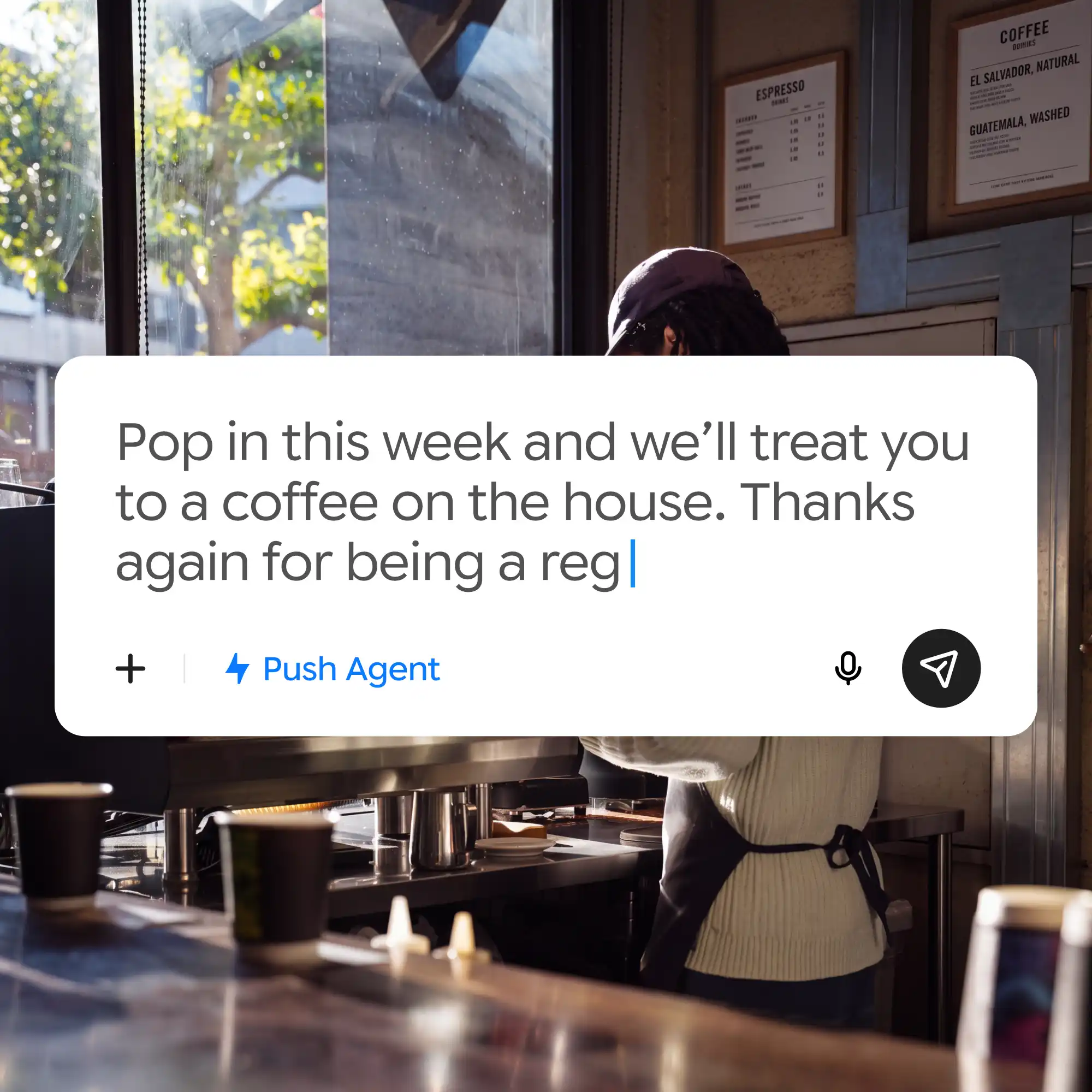 Writing a message to regulars in Spark's Push Agent on a phone